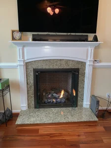vent free gas logs installed in a vent free fireplace in Norfolk, VA.