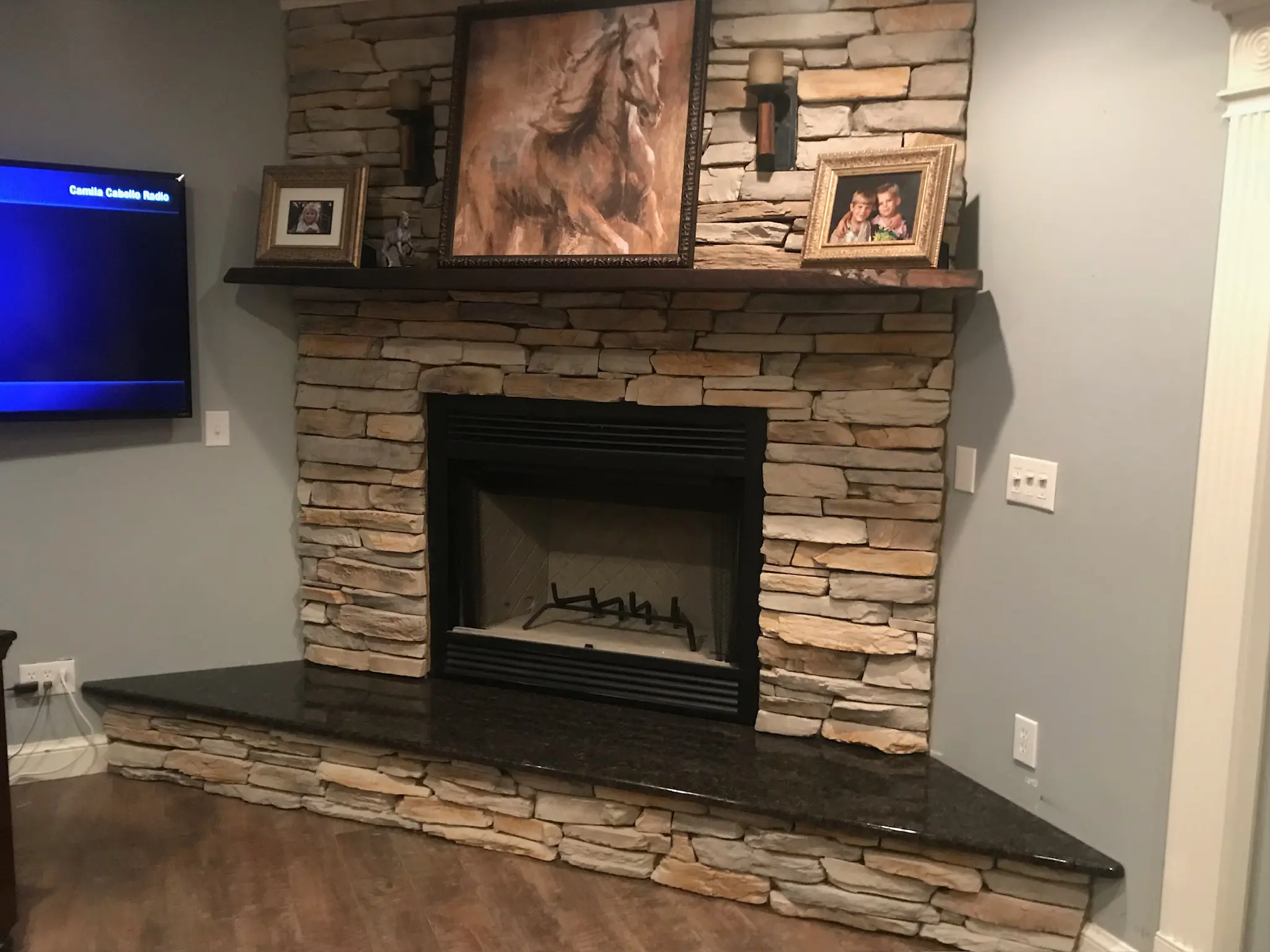 new wood burning prefab fireplace installation in Virginia Beach, VA