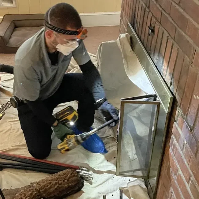 Chimney sweep in Chesapeake, VA using rotary-powered brushes