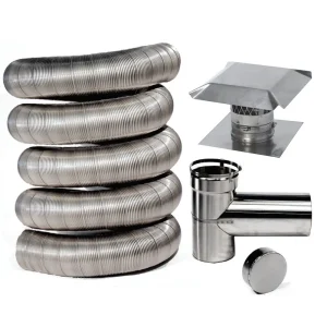 A stainless steel chimney liner stock image representing the products we use for stainless steel chimney relining.
