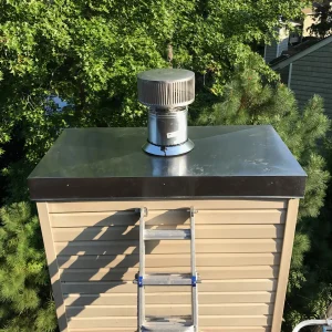 Newly installed chimney chase cover in Virginia Beach, providing long-term protection against rain, snow, and debris