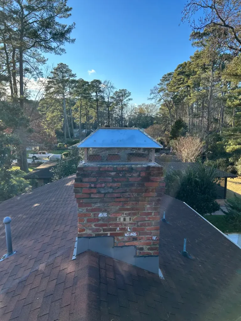 multi flue chimney cap on a masonry chimney in Norfolk, VA