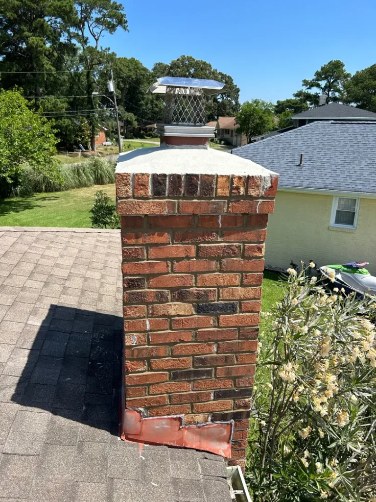 masonry chimney cap in Virginia Beach, VA.