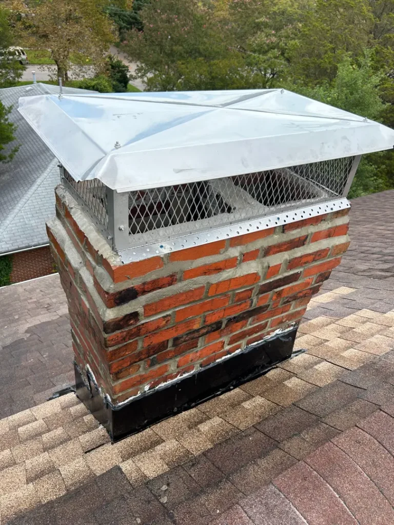 Stainless steel chimney cap installation in Norfolk, VA