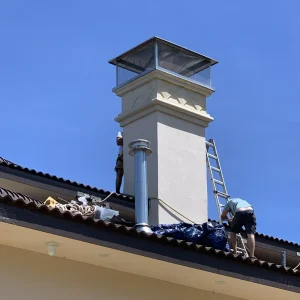Professionals performing chimney repairs near me.
