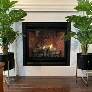 A new direct vent gas fireplace installed in Newport News, VA by Premier Chimney and Roofing