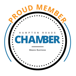 Hampton Roads Chamber of Commerce proud member badge.