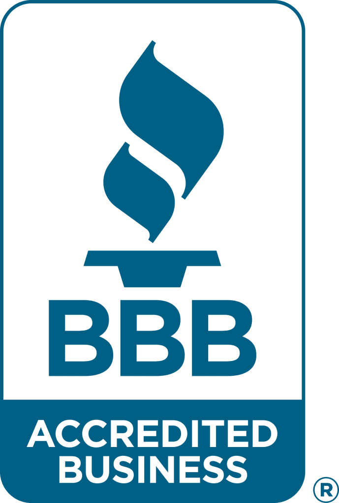 Better Business Bureau A Plus Accredited Business logo displayed by Premier Chimney and Roofing