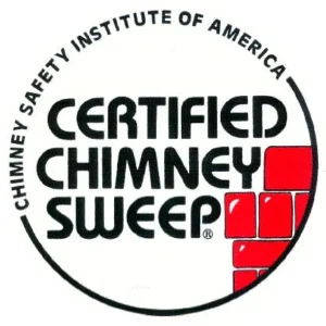 CSIA Certified Chimney Sweep certification badge from the Chimney Safety Institute of America for Premier Chimney and Roofing in Virginia Beach, VA
